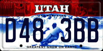 UT license plate D483BB