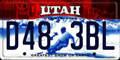 UT license plate D483BL