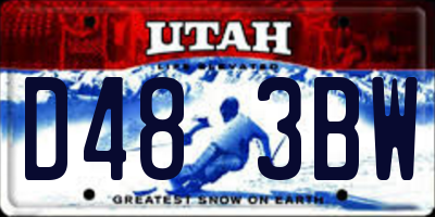 UT license plate D483BW