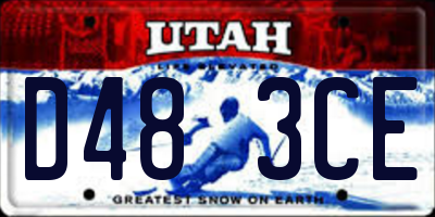 UT license plate D483CE