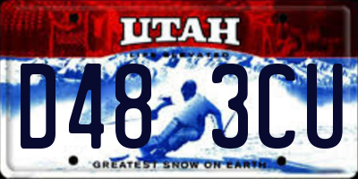 UT license plate D483CU