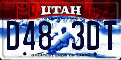 UT license plate D483DT