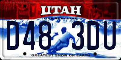 UT license plate D483DU