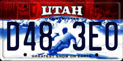 UT license plate D483EO