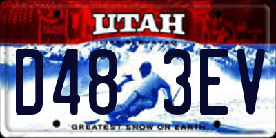 UT license plate D483EV