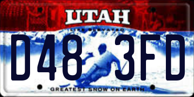 UT license plate D483FD