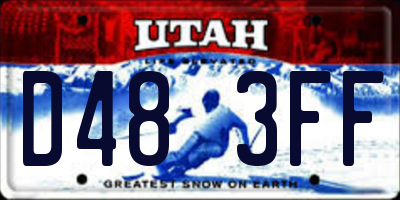UT license plate D483FF