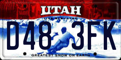 UT license plate D483FK