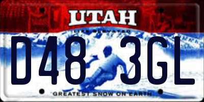 UT license plate D483GL