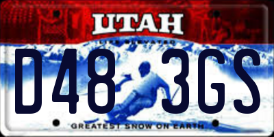 UT license plate D483GS