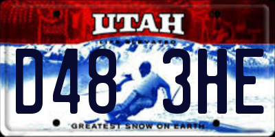 UT license plate D483HE