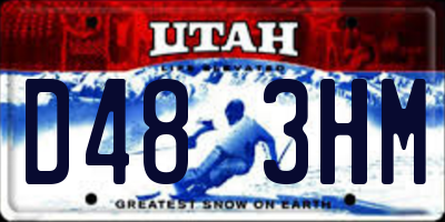 UT license plate D483HM