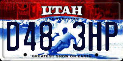 UT license plate D483HP