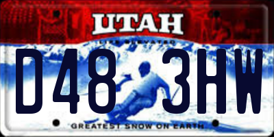 UT license plate D483HW