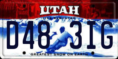 UT license plate D483IG