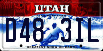 UT license plate D483IL