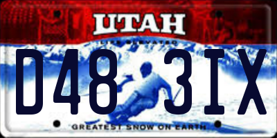 UT license plate D483IX
