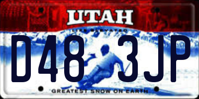 UT license plate D483JP