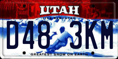 UT license plate D483KM