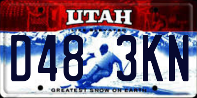 UT license plate D483KN
