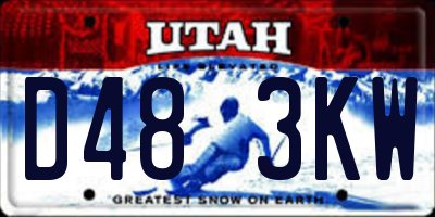UT license plate D483KW