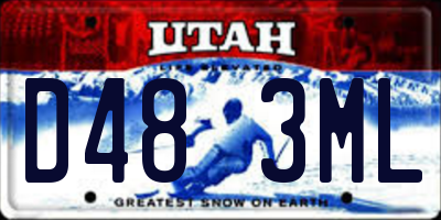 UT license plate D483ML