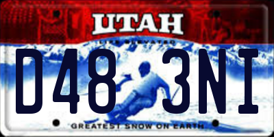 UT license plate D483NI