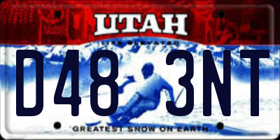 UT license plate D483NT