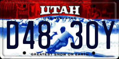 UT license plate D483OY