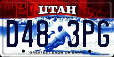 UT license plate D483PG