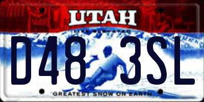 UT license plate D483SL