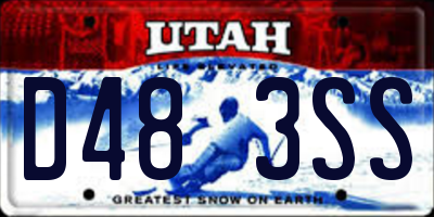 UT license plate D483SS