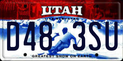 UT license plate D483SU
