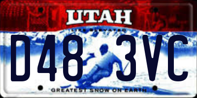 UT license plate D483VC