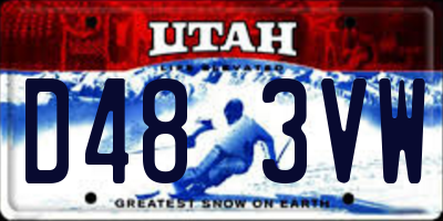 UT license plate D483VW