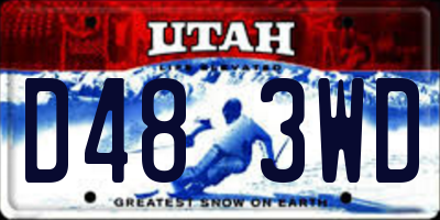 UT license plate D483WD