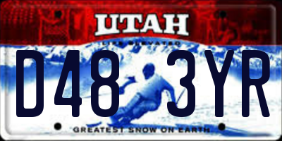 UT license plate D483YR