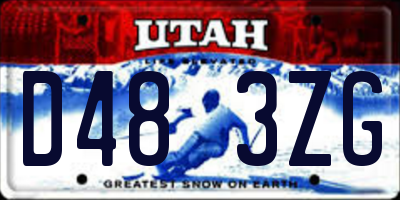 UT license plate D483ZG