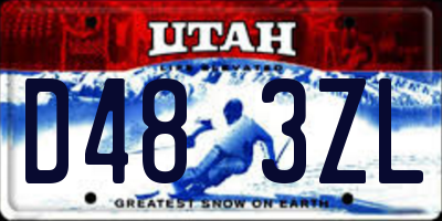 UT license plate D483ZL