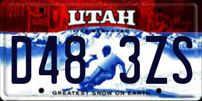UT license plate D483ZS