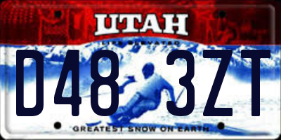 UT license plate D483ZT