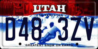 UT license plate D483ZV