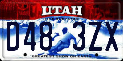UT license plate D483ZX