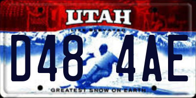 UT license plate D484AE