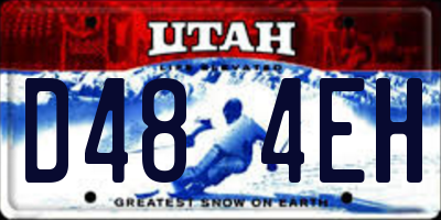 UT license plate D484EH