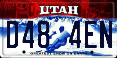 UT license plate D484EN