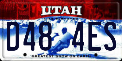 UT license plate D484ES