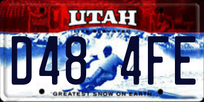 UT license plate D484FE
