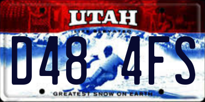 UT license plate D484FS