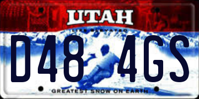 UT license plate D484GS